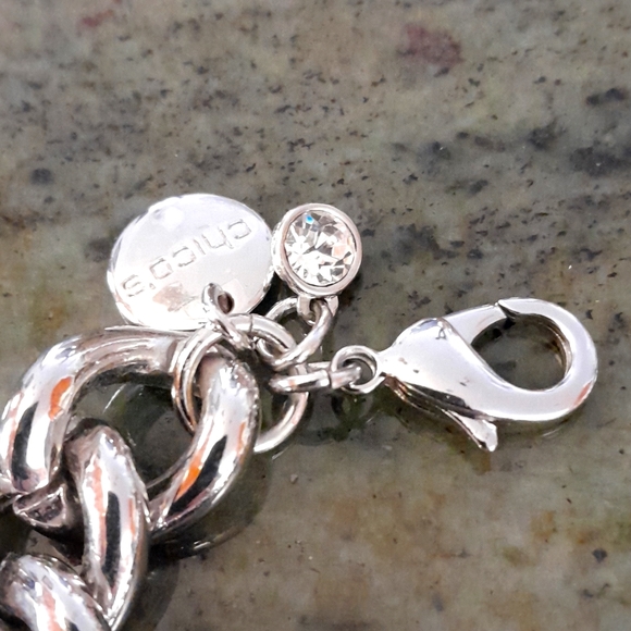 Chico's Puffy Heart & Crystal Charm Bracelet - Picture 2 of 7